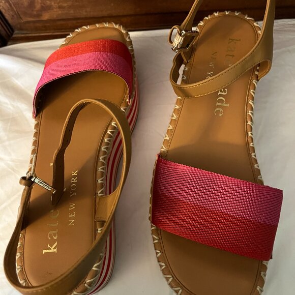 KATE SPADE NEW YORK WOMEN'S PICNIC ANKLE-STRAP PLATFORM WEDGE SANDALS SIZE 9M - Picture 7 of 7